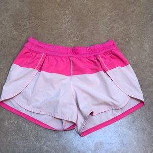 Lululemon shorts neon pink. Low rise size 6. 2” inseam